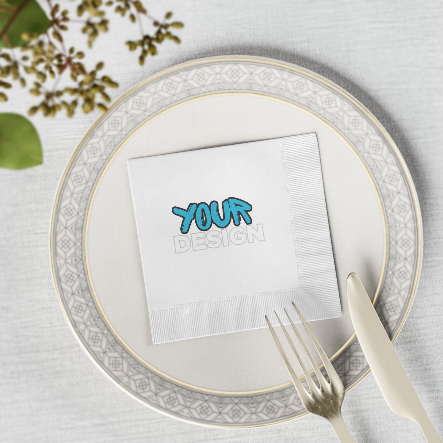 White Coined Napkins