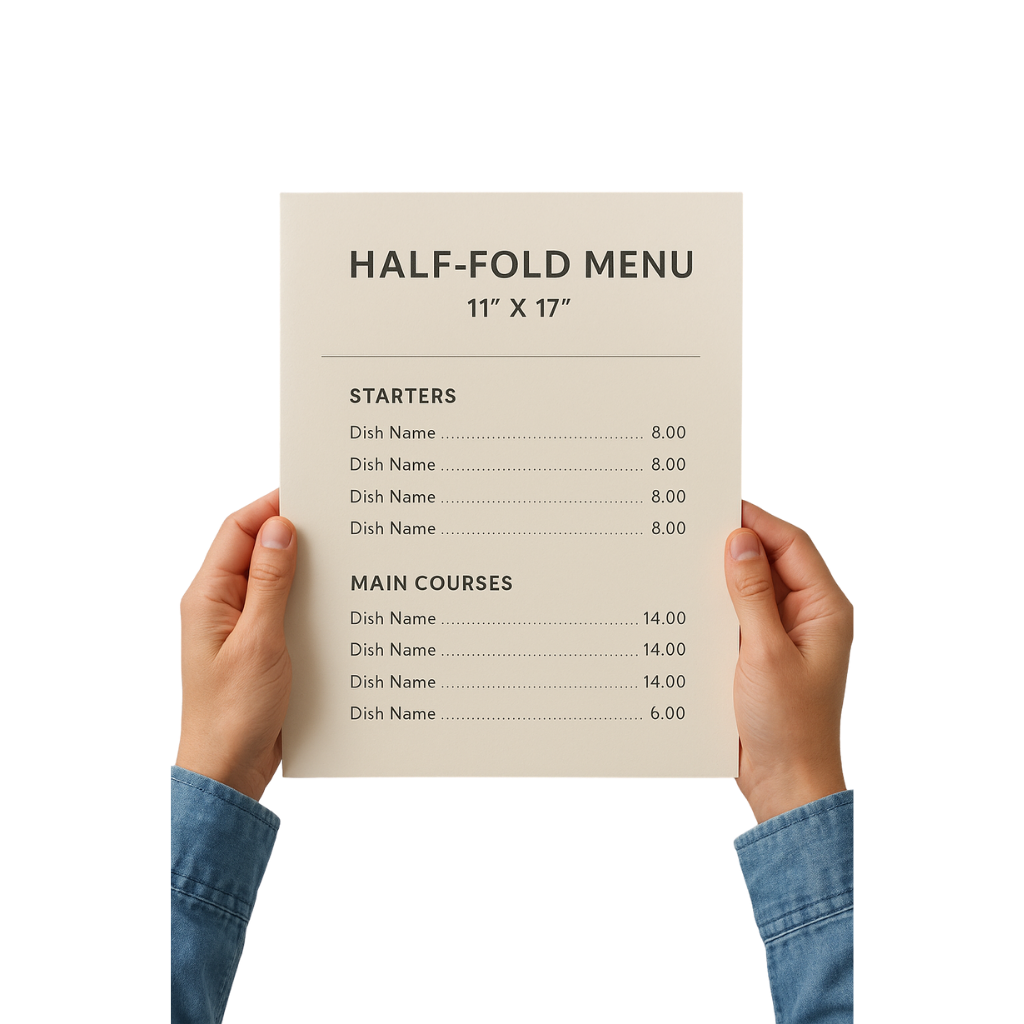 Large Bi-Fold Menus (11" x 17")