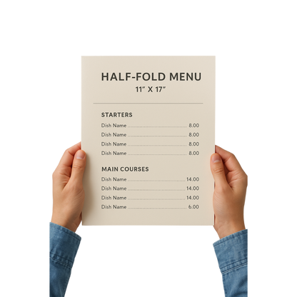 Large Bi-Fold Menus (11" x 17")