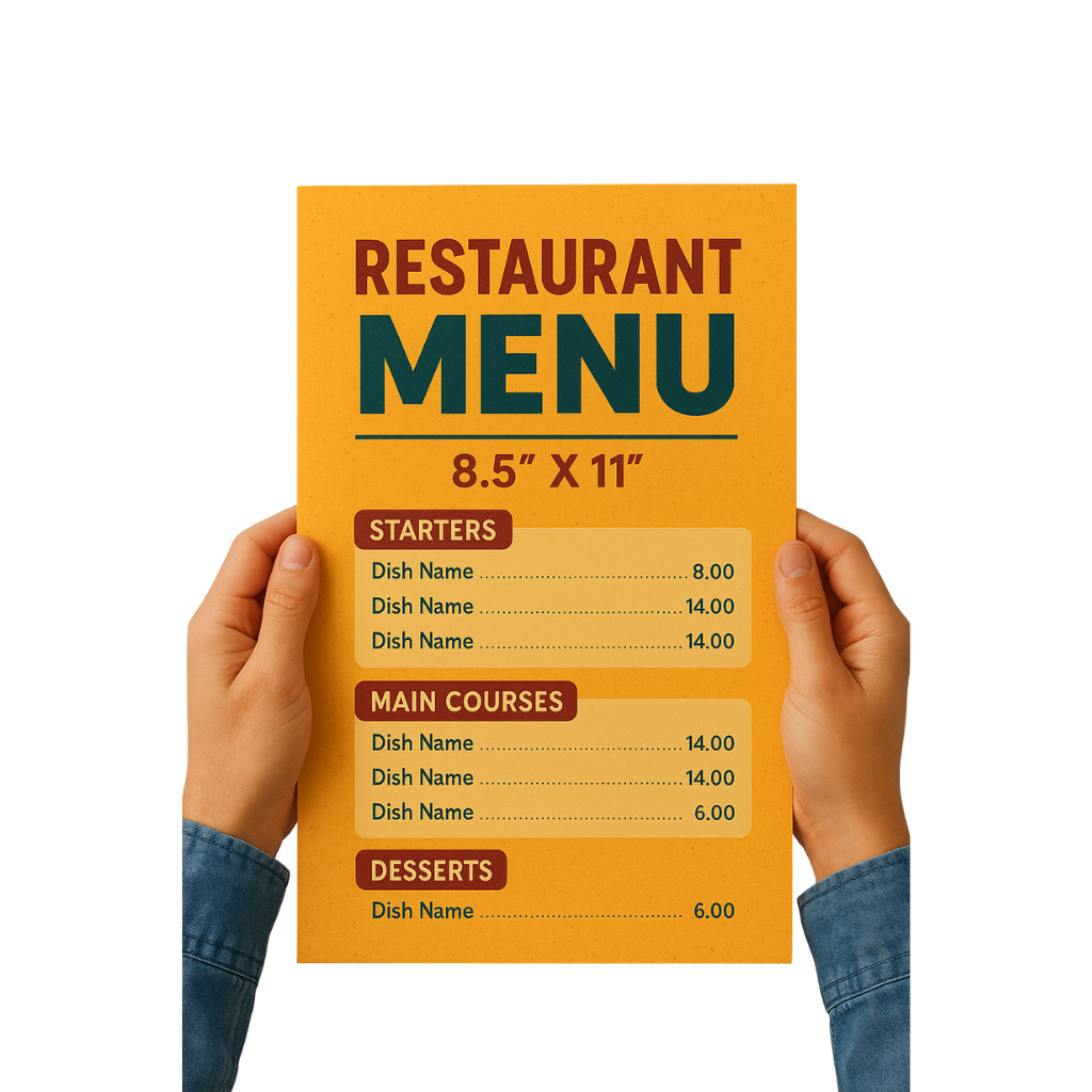 Custom Bi-Fold Menus (8.5" x 11")