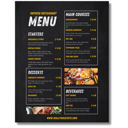 Extra Durable Flat Menus (8.5" x 11")