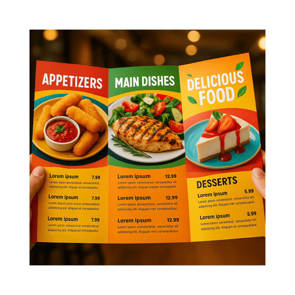 Spacious Tri-Fold Menu (8.5" x 14")