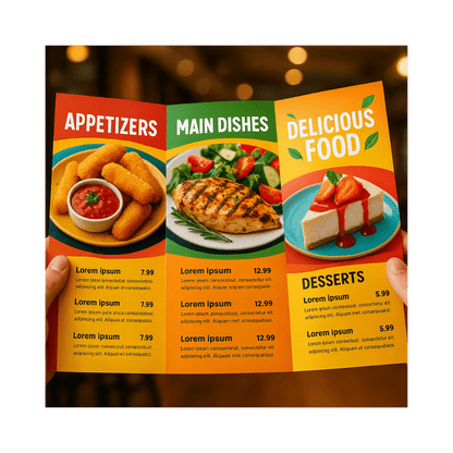 Spacious Tri-Fold Menu (8.5" x 14")